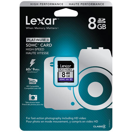 Lexar 8GB 60x Platinum II Series, SDHC Memory Card