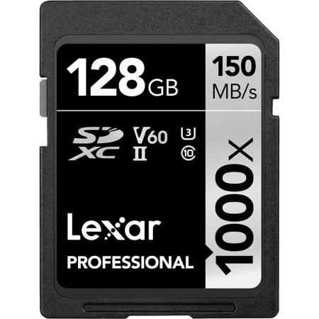 Lexar Professional 128GB 1000x UHSII U3 SDXC Memory Card