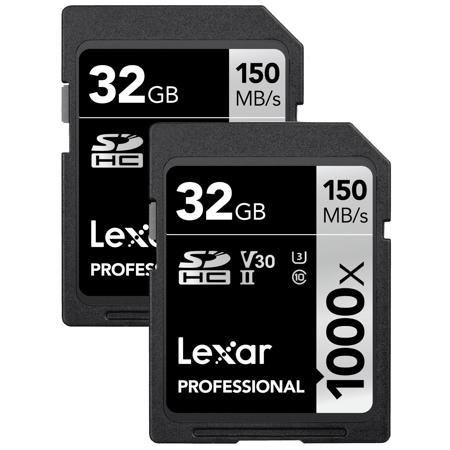Lexar 32GB Professional UHS-II U3 SDHC Memory Card (2 pack)