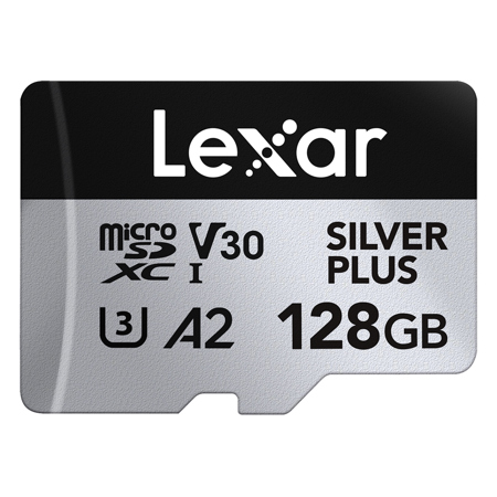 Lexar Professional SILVER PLUS UHS-I V30 microSDXC Card with SD Adapter 128GB