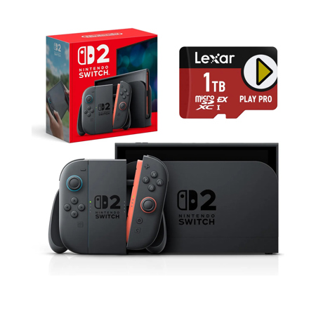 Nintendo Switch 2 Console with Joy-Con 2 Controllers, Bundle with PLAY PRO 1TB microSDXC Express Card