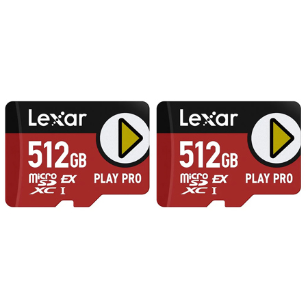 Lexar PLAY PRO 512GB microSDXC Express Card, 2-Pack
