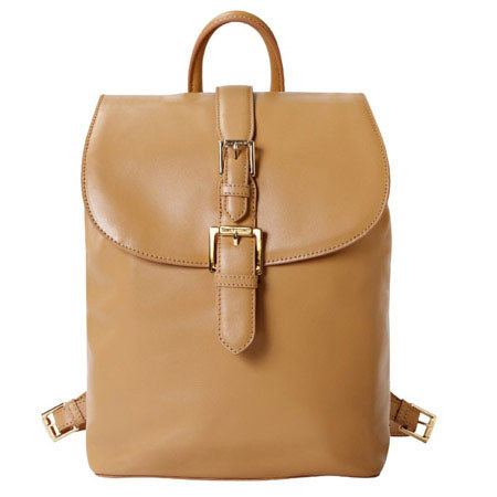 Isaac Mizrahi "Kathryn" Genuine Leather Mini Camera Backpack, Camel