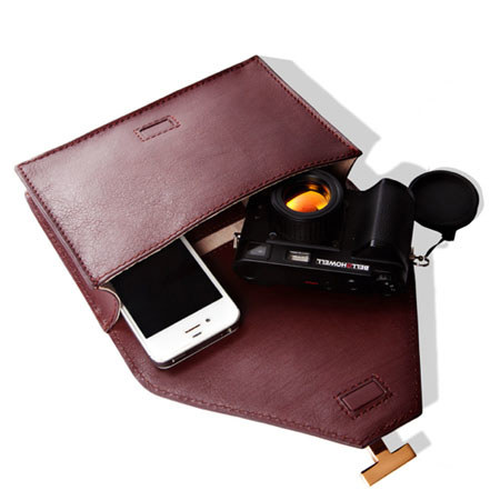 Isaac Mizrahi 'I' Clutch for Point and Shoot Cameras, Smartphones, Burgundy