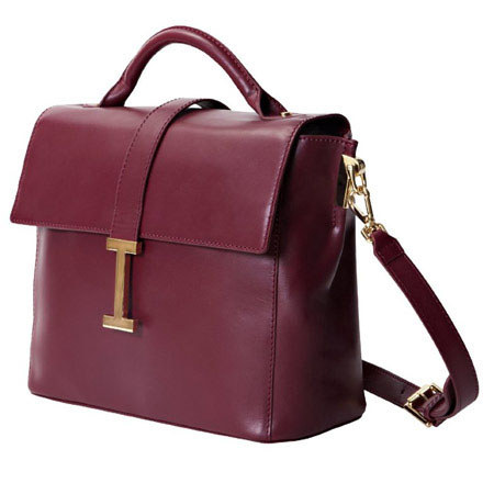 Isaac Mizrahi "Liz" Genuine Leather Camera Satchel, Burgundy
