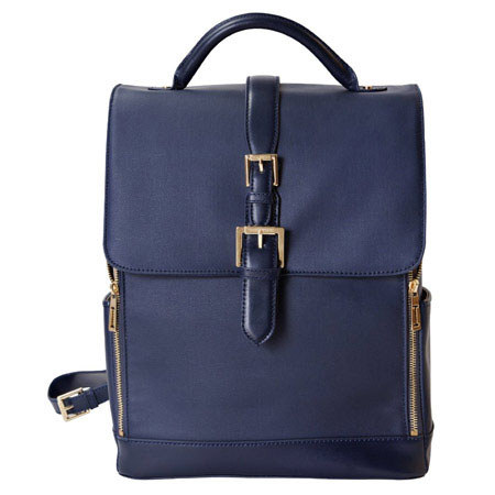 Isaac Mizrahi "Kathryn" Full Size Coated Canvas Camera Backpack, Blue