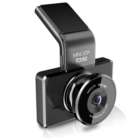 Minolta MNCD60 Full HD 3" LCD Screen ADAS Dash Camera, Black