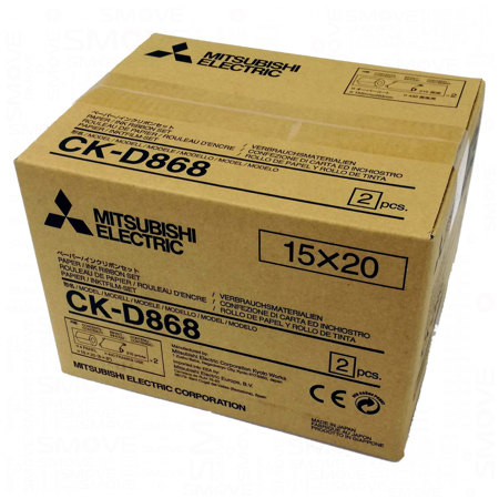 Mitsubishi CK-D868 2x Laminated Photo Paper Roll and 2x Ink Sheets