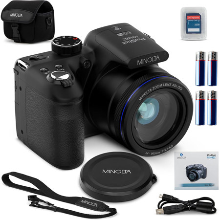 Minolta MN40Z ProShot 20 MP / 1080P FHD Bridge Camera with 40x Optical Zoom Black