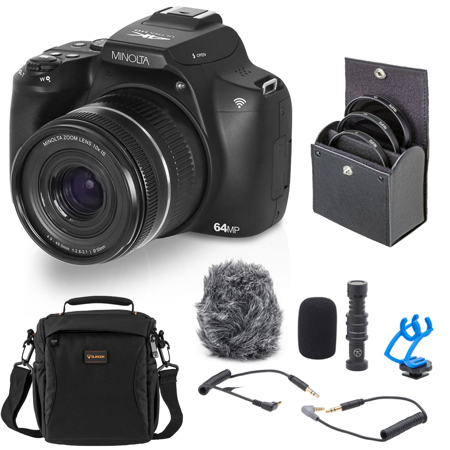 Minolta MNB10Z 64MP Digital Camera, Black, with Accessories Kit