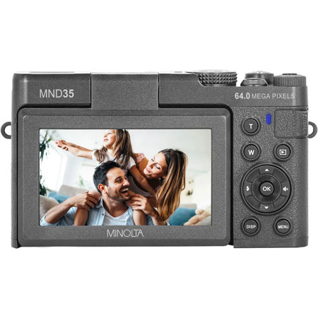 Minolta MND35 64MP 4K Ultra HD Wi-Fi Digital Camera, Black MND35-BK