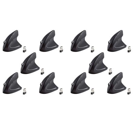 iMicro 10 Pack MO-WVEO01 2.4GHz Wireless Vertical Ergonomic Optical Mouse,