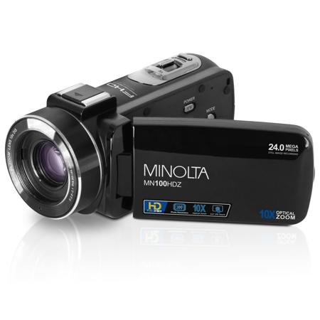 Minolta MN100HDZ 24MP Full HD 3" Touchscreen Night Vision Camcorder, Black