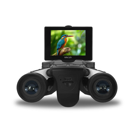 Minolta MN1232A 12x32 Roof Prism Digital Binoculars with 4K Camera