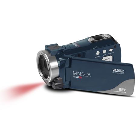 Minolta MN220NV Full HD 24MP 3" Touchscreen Night Vision Wi-Fi Camcorder, Blue