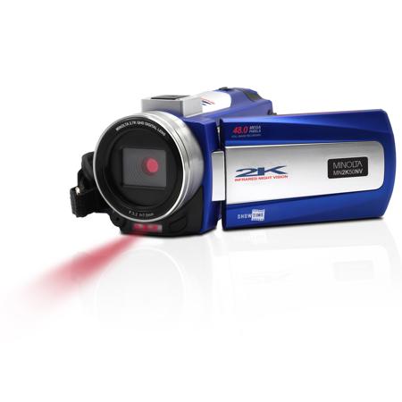 Minolta MN2K50NV 2.7K QHD 48MP 3" Touchscreen Night Vision Camcorder, Blue