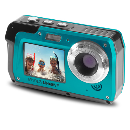Minolta MN40WP 48MP QHD Dual LCD Screen Waterproof Camera, Blue