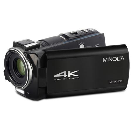 Minolta MN4K100Z 28MP 4K Ultra HD 3.5" Touchscreen Night Vision Camcorder, Black