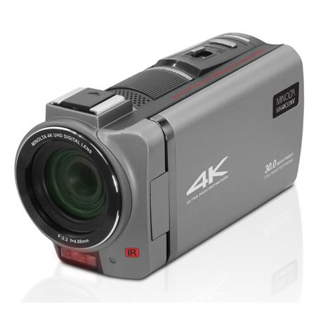 Minolta MN4K30NV 4K UHD 30MP 3" Touch Camcorder with 4.88mm f/2.2 Lens, Gunmetal