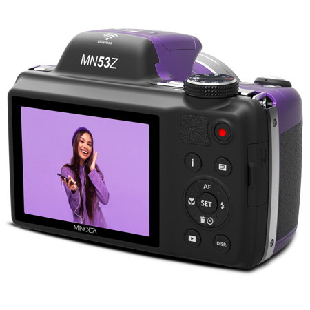 Minolta MN53Z 16MP FHD Wi-Fi Bridge Camera with 53x Optical Zoom