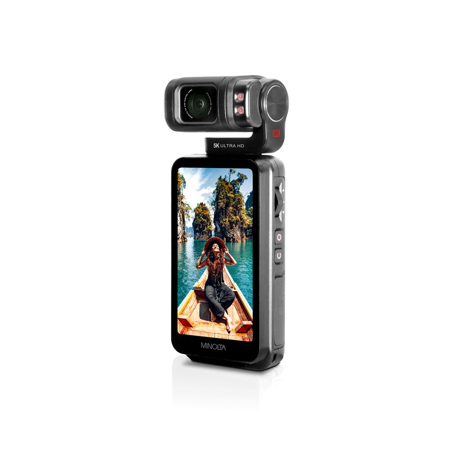 Minolta MN5KGP1 20MP 5K Ultra HD Wi-Fi Handheld Pocket Camcorder with Motorized Tilting Lens Head