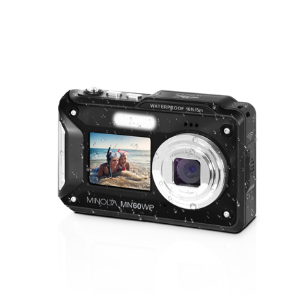 Minolta MN60WP 48MP 4K Ultra HD Wi-Fi Dual LCD Screen Waterproof Digital Camera Black
