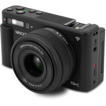 Minolta MNZ3X 72MP 5K Ultra HD Digital Camera, Black MNZ3X-BK