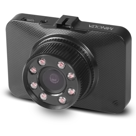 Minolta MNCD260 12MP Full HD IR 2.2" LCD Screen Dash Camera, Black