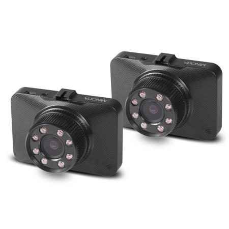 Minolta MNCD260 12MP Full HD IR 2.2" LCD Screen Dash Camera, 2-Pack, Black