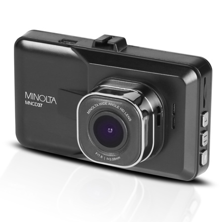 Minolta MNCD37 Full HD 3" LCD Screen Dash Cam, Black