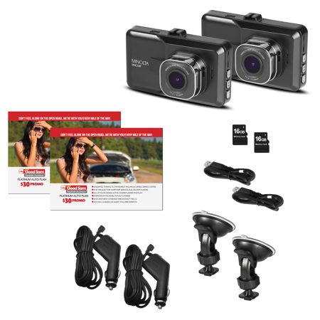 Minolta MNCD37 Full HD 3" LCD Screen Dash Cam - Black 2-Pack SKU#1527275