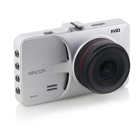 Minolta MNCD53 1080p 12MP Car Dashcam with 3" LCD and G-Sensor, Silver