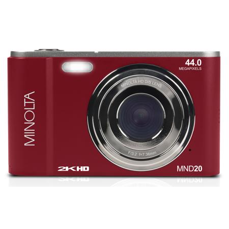 Minolta MND20 44 MP 2.7K Ultra HD Digital Camera (Red)