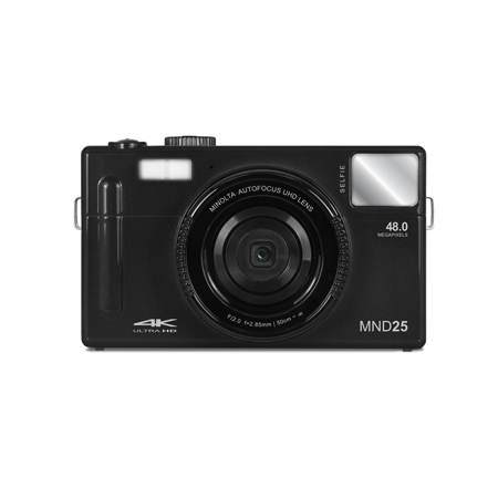Minolta MND25 48MP 4K Ultra HD Wi-Fi 3.0" LCD Screen Digital Camera Black