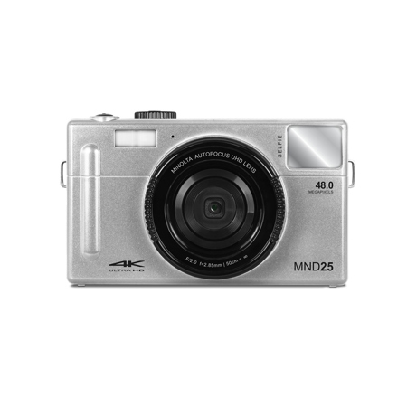Minolta MND25 48MP 4K Ultra HD Wi-Fi 3.0" LCD Screen Digital Camera Silver