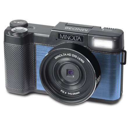 Minolta MND30 30MP 2.7K QHD 3.0" LCD Screen Digital Camera, Blue