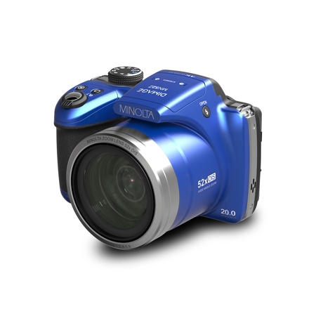 Minolta MN52Z 20MP 4K Ultra HD Bridge Camera with 52x Optical Zoom Blue