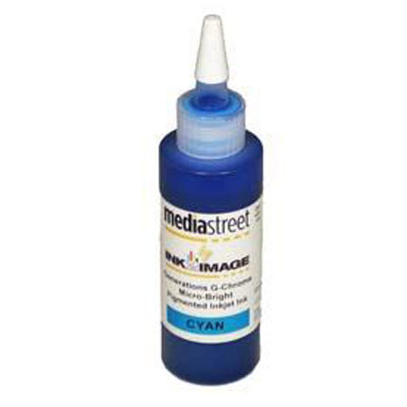 Media Street G-Chrome RB Cyan Ink, 4 Ounce Bulk Bottle for the R800 & R1800 Epson Printers.