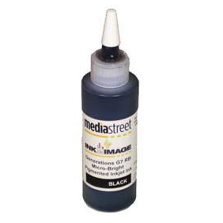 Media Street G-Chrome RB Matte Black Ink, 16 Ounce Bulk Bottle for the R800 & R1800 Epson Printers.