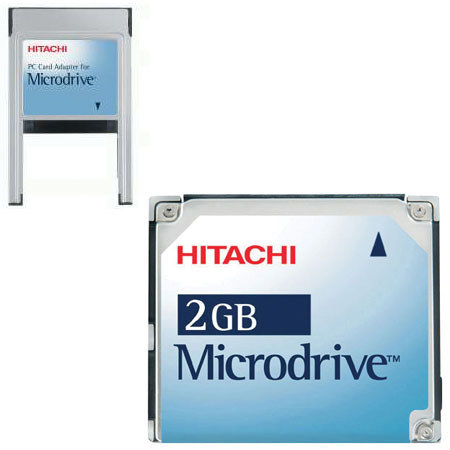 Pexagon / Hitachi 2 GB Microdrive with PCMCIA Type II Card Adapter. #MD2GBA