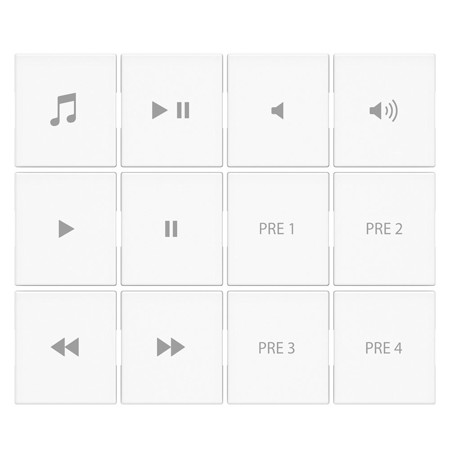 Insteon Sonos Audio Button Change Kit for Keypad, 12 Button, White