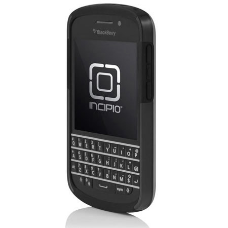 Incipio DualPro Shine Hybrid Case for BlackBerry Q10, Silver/Black