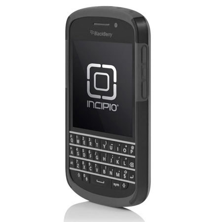 Incipio DualPro Shine Hybrid Case for BlackBerry Q10, Silver/Gray