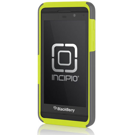 Incipio DualPro Hybrid Case for BlackBerry Z10, Gray/Neon Yellow