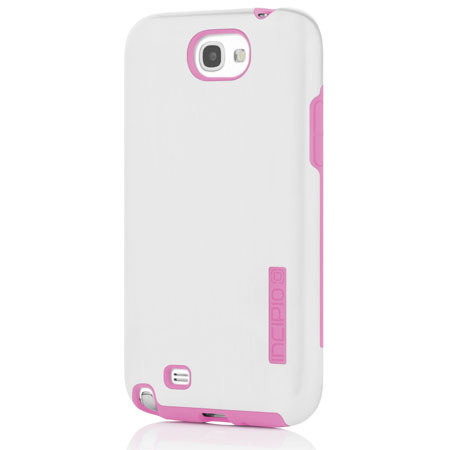 Incipio DualPro Shine Hybrid Case for Samsung Galaxy Note II, White/Hot Pink