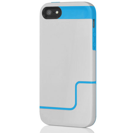 Incipio Edge Pro Hard Case for iPhone 5, Mist Gray/Cyan Blue