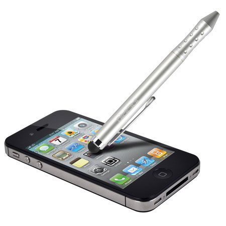 Incipio Inscribe Dual Stylus & Pen for iPad, iPhone & Other Touchscreens, Silver