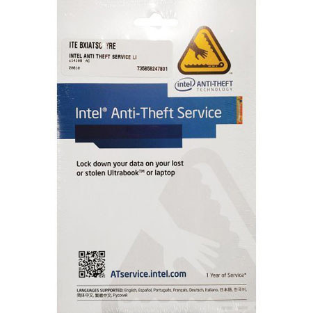 Intel Anti-Theft Service Activation Code Card, 1 Year