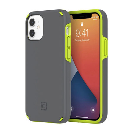 Incipio Duo Case for iPhone 12 Mini, Gray/Volt Green