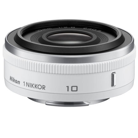 Nikon 1 NIKKOR 10mm f/2.8 Lens for Mirrorless Cameras, White
